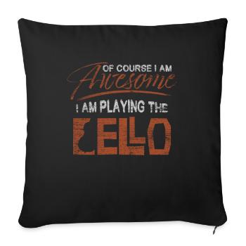 cello - Sofa pillowcase 17,3'' x 17,3'' (45 x 45 cm) - black - Front