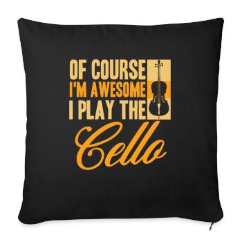 cello - Sofa pillowcase 17,3'' x 17,3'' (45 x 45 cm) - black - Front