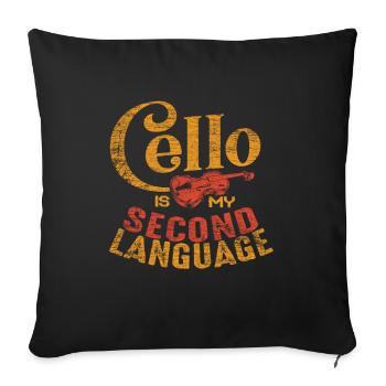 cello - Sofa pillowcase 17,3'' x 17,3'' (45 x 45 cm) - black - Front