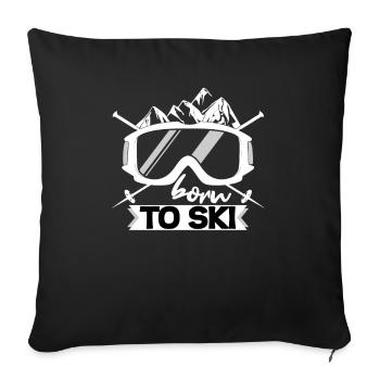 Born to ski - Sofa pillowcase 17,3'' x 17,3'' (45 x 45 cm) - black - Front