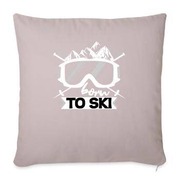 Born to Ski - Sofakissenbezug 45 x 45 cm - helles Taupe - Vorne