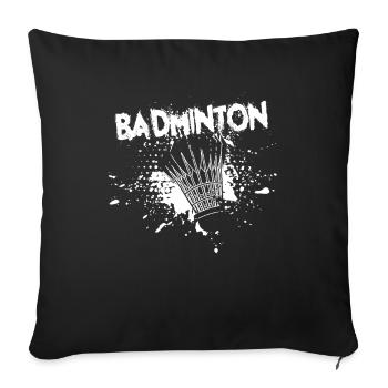 badminton - Sofa pillowcase 17,3'' x 17,3'' (45 x 45 cm) - black - Front