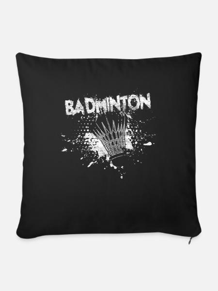 Badminton - Sofakissenbezug 45 x 45 cm - Schwarz