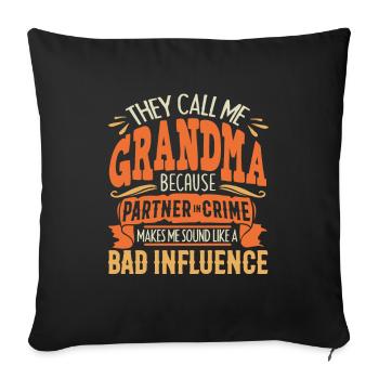 granny - Sofa pillowcase 17,3'' x 17,3'' (45 x 45 cm) - black - Front