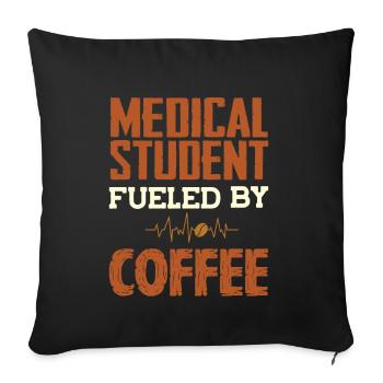 Médecin étudiant en médecine et café - Housse de coussin décorative 45 x 45 cm - noir - Devant