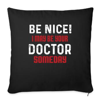 Étudiant en médecine - Housse de coussin décorative 45 x 45 cm - noir - Devant
