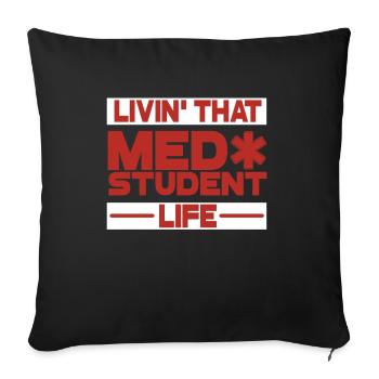Étudiant en médecine - Housse de coussin décorative 45 x 45 cm - noir - Devant