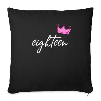 18e anniversaire 18 ans dix-huit - Housse de coussin décorative 45 x 45 cm - noir - Devant