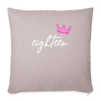 18e anniversaire 18 ans dix-huit - Housse de coussin décorative 45 x 45 cm - taupe clair - Devant