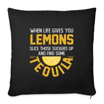 Tequila toast - Sofa pillowcase 17,3'' x 17,3'' (45 x 45 cm) - black - Front