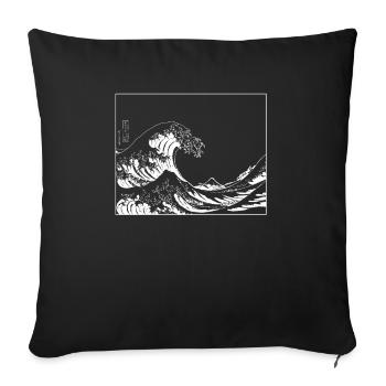 The big wave in front of Kanagawa illustration - Sofa pillowcase 17,3'' x 17,3'' (45 x 45 cm) - black - Front