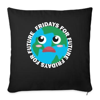 Fridays for Future - Housse de coussin décorative 45 x 45 cm - noir - Devant