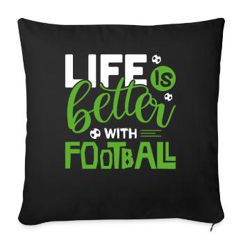 Soccer - Sofa pillowcase 17,3'' x 17,3'' (45 x 45 cm) - black - Front