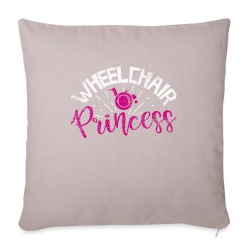 Fauteuil roulant princesse en fauteuil roulant - Housse de coussin décorative 45 x 45 cm - taupe clair - Devant