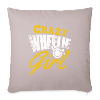 Fille en fauteuil roulant - Housse de coussin décorative 45 x 45 cm - taupe clair - Devant
