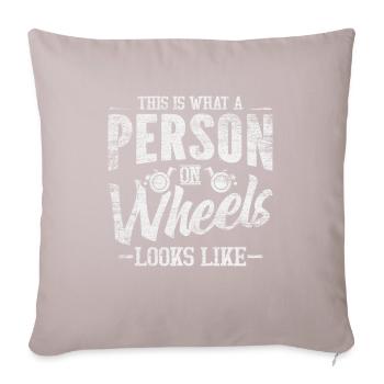 Utilisateur de fauteuil roulant - Housse de coussin décorative 45 x 45 cm - taupe clair - Devant