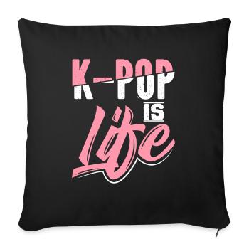 K-Pop - Housse de coussin décorative 45 x 45 cm - noir - Devant