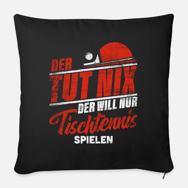 Tischtennis - Sofakissenbezug 45 x 45 cm - Schwarz
