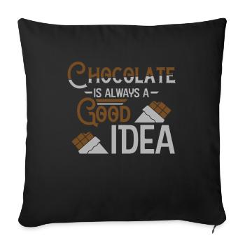 chocolat - Housse de coussin décorative 45 x 45 cm - noir - Devant
