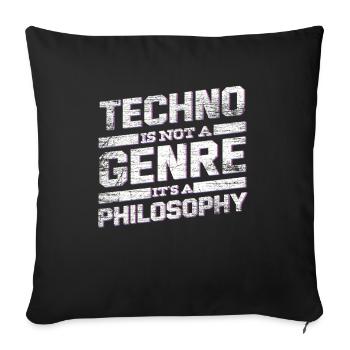 Musique techno - Housse de coussin décorative 45 x 45 cm - noir - Devant