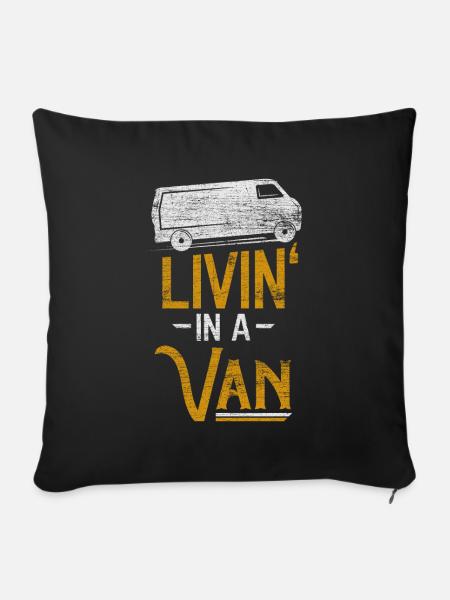 Camper Van - Sofakissenbezug 45 x 45 cm - Schwarz