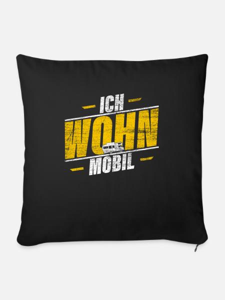 Wohnwagen Wohnmobil - Sofakissenbezug 45 x 45 cm - Schwarz