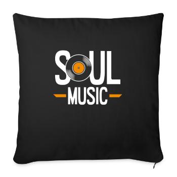 Soul music - Sofa pillowcase 17,3'' x 17,3'' (45 x 45 cm) - black - Front