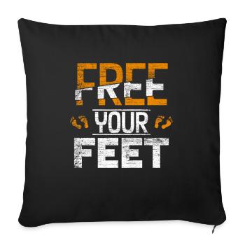 Barefoot feet - Sofa pillowcase 17,3'' x 17,3'' (45 x 45 cm) - black - Front