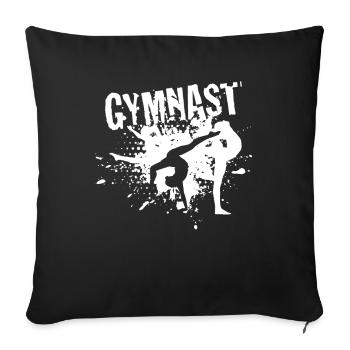 Gymnastics gymnast - Sofa pillowcase 17,3'' x 17,3'' (45 x 45 cm) - black - Front