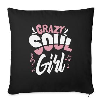 Soul musique fille - Housse de coussin décorative 45 x 45 cm - noir - Devant
