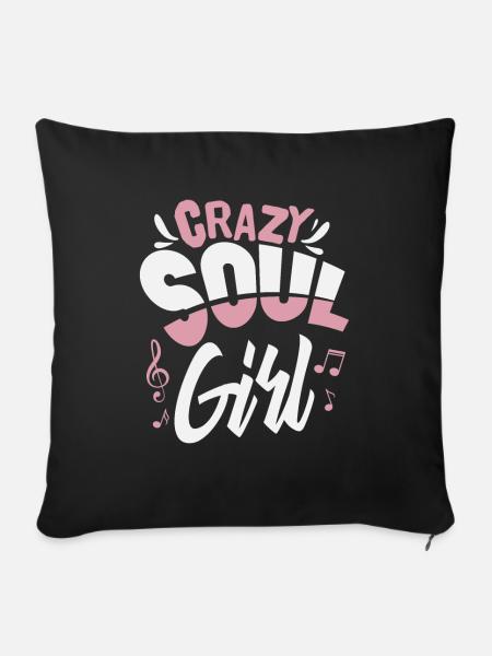 Soul Musik Mädchen - Sofakissenbezug 45 x 45 cm - Schwarz