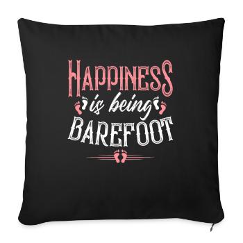 Barefoot footprint - Sofa pillowcase 17,3'' x 17,3'' (45 x 45 cm) - black - Front
