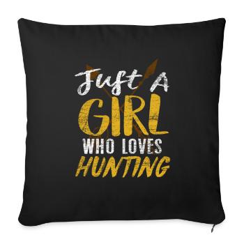 Chasseresse chasseuse - Housse de coussin décorative 45 x 45 cm - noir - Devant