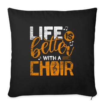 Choir - Sofa pillowcase 17,3'' x 17,3'' (45 x 45 cm) - black - Front