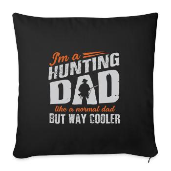 Papa chasseur - Housse de coussin décorative 45 x 45 cm - noir - Devant