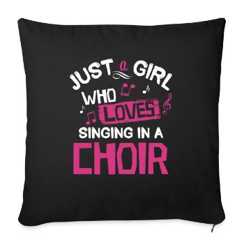 Chanteuse de choeur - Housse de coussin décorative 45 x 45 cm - noir - Devant