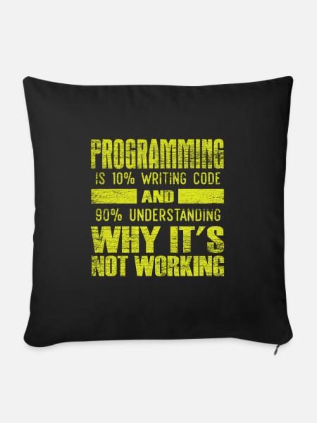 Programmieren - Sofakissenbezug 45 x 45 cm - Schwarz