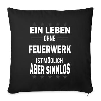 Feuerwerk Silvester - Sofakissenbezug 45 x 45 cm - Schwarz - Vorne