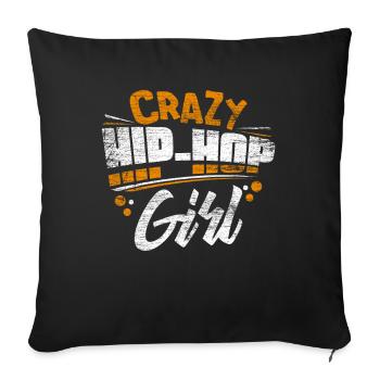 Fille de hip hop - Housse de coussin décorative 45 x 45 cm - noir - Devant