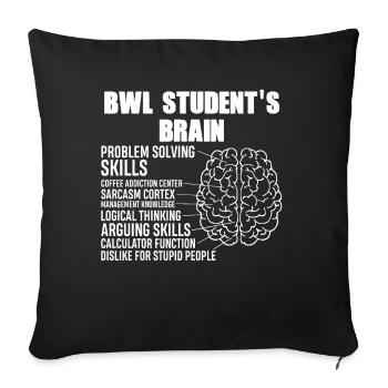 BWL Student's Brain - Sofakissenbezug 45 x 45 cm - Schwarz - Vorne