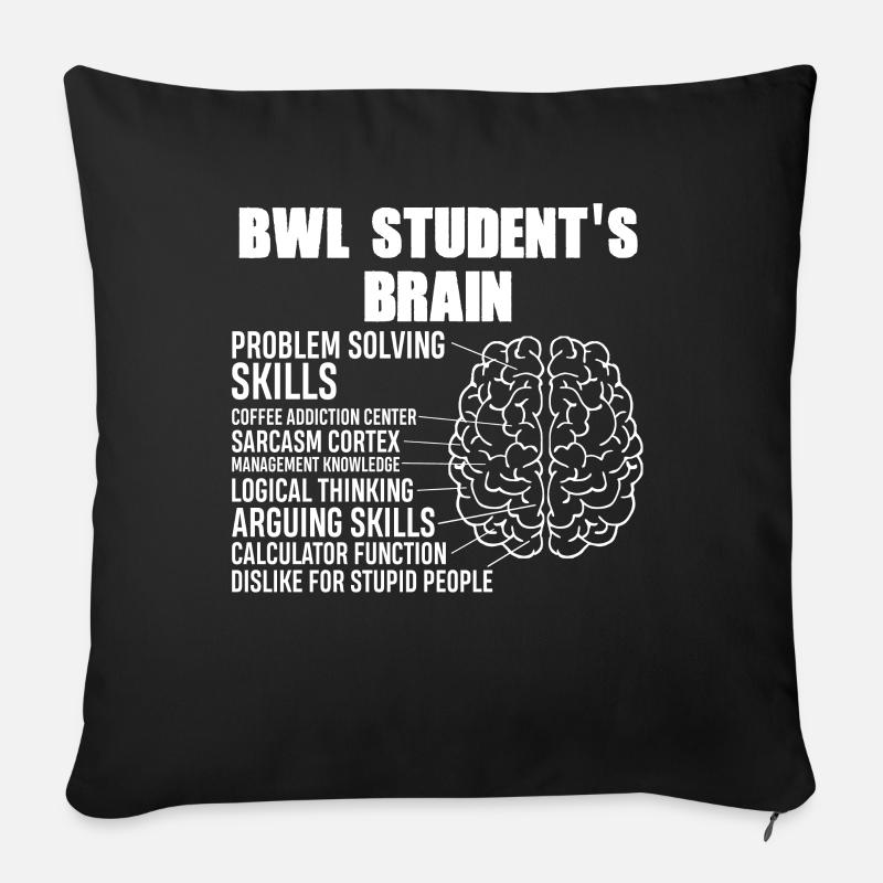 BWL Student's Brain - Sofakissenbezug 45 x 45 cm - Schwarz