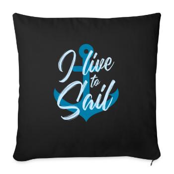 navigation à voile - Housse de coussin décorative 45 x 45 cm - noir - Devant
