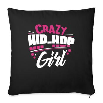 Fille de hip hop - Housse de coussin décorative 45 x 45 cm - noir - Devant