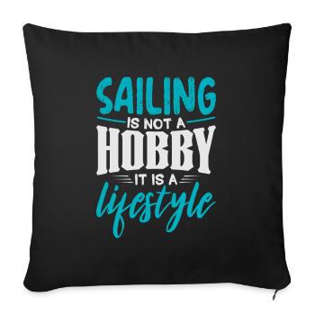 navigation à voile - Housse de coussin décorative 45 x 45 cm - noir - Devant