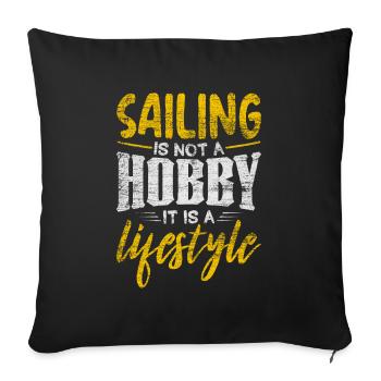 navigation à voile - Housse de coussin décorative 45 x 45 cm - noir - Devant