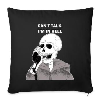 Lustiger Spruch Skelett Totenkopf Geschenk - Sofakissenbezug 45 x 45 cm - Schwarz - Vorne