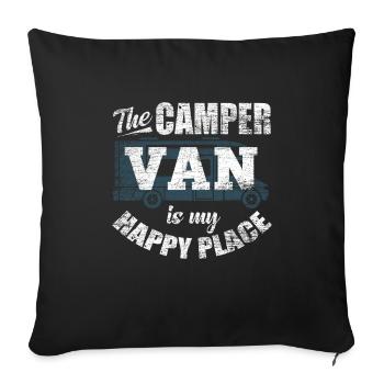 Camper van - Sofa pillowcase 17,3'' x 17,3'' (45 x 45 cm) - black - Front
