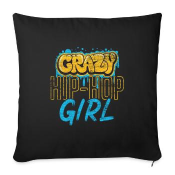 Fille de hip hop - Housse de coussin décorative 45 x 45 cm - noir - Devant