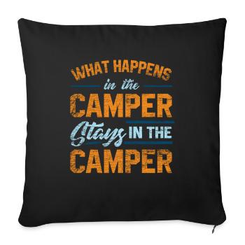 Camper van - Sofa pillowcase 17,3'' x 17,3'' (45 x 45 cm) - black - Front