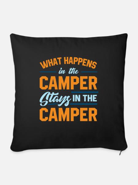 Camper caravan - Sofa pillowcase 17,3'' x 17,3'' (45 x 45 cm) - black